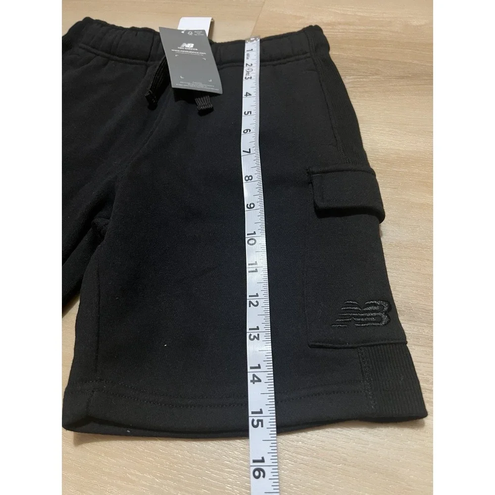 New‎ Balance Boys Black Cargo Shorts M 10/12 Elastic Waist Joggers